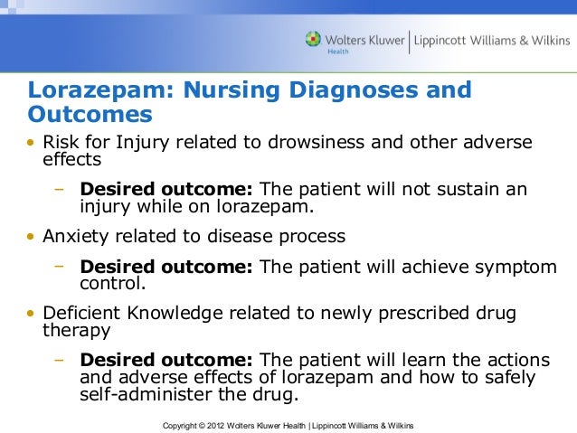 Patient teaching on lorazepam